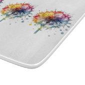 Kleurrijke paardenbloem in waterverf snijplank (Hoek)