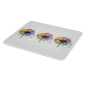 Kleurrijke paardenbloem in waterverf snijplank (Hoek)