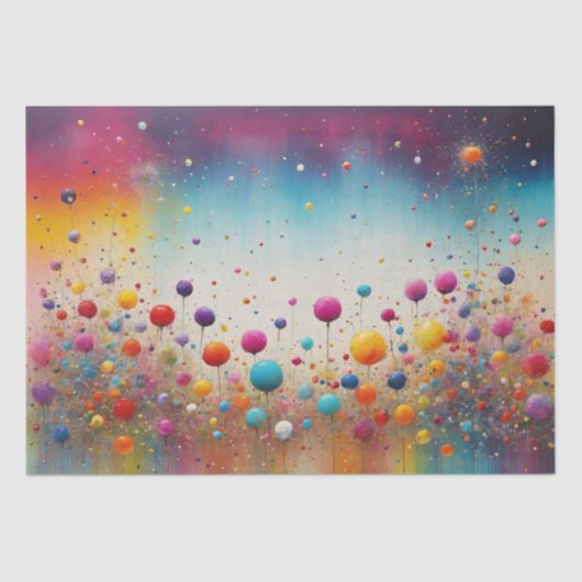 Kleurrijke Paardenbloem Puffball - Decoupage - Tissuepapier (Voorkant)