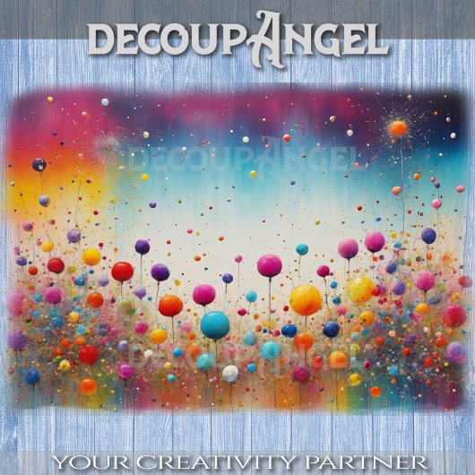 Kleurrijke Paardenbloem Puffball - Decoupage - Tissuepapier