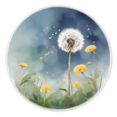 Kleurrijke paardenbloem Waterverf kunst Keramische Knop (Voorkant)