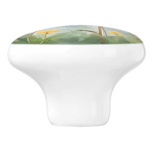 Kleurrijke paardenbloem Waterverf kunst Keramische Knop (Zijkant)