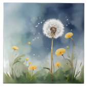 Kleurrijke paardenbloem Waterverf kunst Tegeltje (Voorkant)