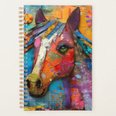 Kleurrijke paardenhoofd 2025 planner (Voorkant)