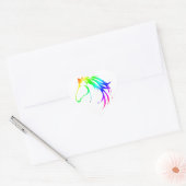 Kleurrijke Paardenkop Logo Hart Sticker (Envelop)