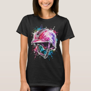 kleurrijke paardrijhelm t-shirt