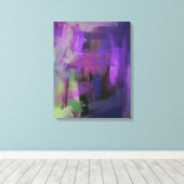 Kleurrijke Paarse Abstracte Canvas afdrukken (Insitu (Houten vloer))