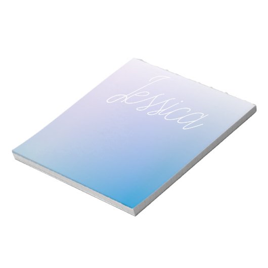 Kleurrijke Paarse Blauwe Ombre Gradiënten & Uw Scr Notitieblok (Linkerzijde)