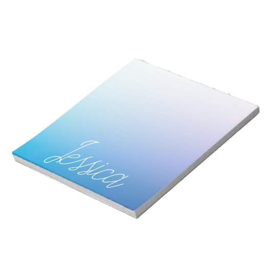 Kleurrijke Paarse Blauwe Ombre Gradiënten & Uw Scr Notitieblok (Linkerzijde)