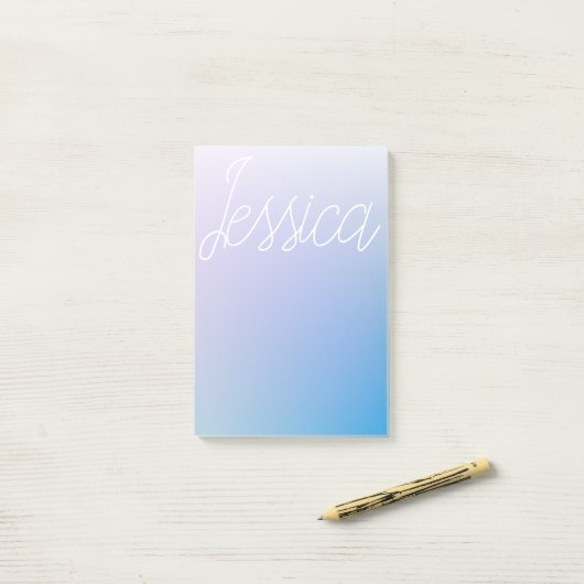 Kleurrijke Paarse Blauwe Ombre Gradiënten & Uw Scr Post-it® Notes (Op bureau)