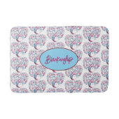 Kleurrijke Paarse & Blauwgroen Boomhart Custom Badmat (Voorkant)