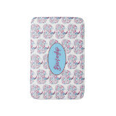 Kleurrijke Paarse & Blauwgroen Boomhart Custom Badmat (Voorkant Verticaal)