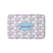 Kleurrijke Paarse & Blauwgroen Boomhart Custom Badmat (Voorkant)