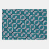 Kleurrijke paarse en blauwe vlinder inpakpapier vel (Voorkant 3)