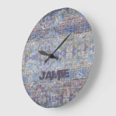 Kleurrijke Paarse en Blue Street Art Graffiti Wall Grote Klok (Hoek)