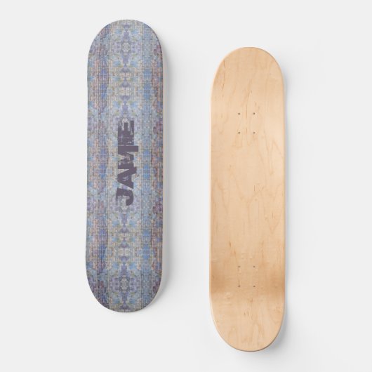 Kleurrijke Paarse en Blue Street Art Graffiti Wall Skateboard (Voorkant)