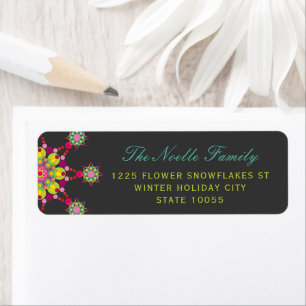 Kleurrijke Paarse feestelijke bloemster moderne va Etiket