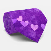 Kleurrijke Paarse hart Valentijns Stropdas (Opgerold)
