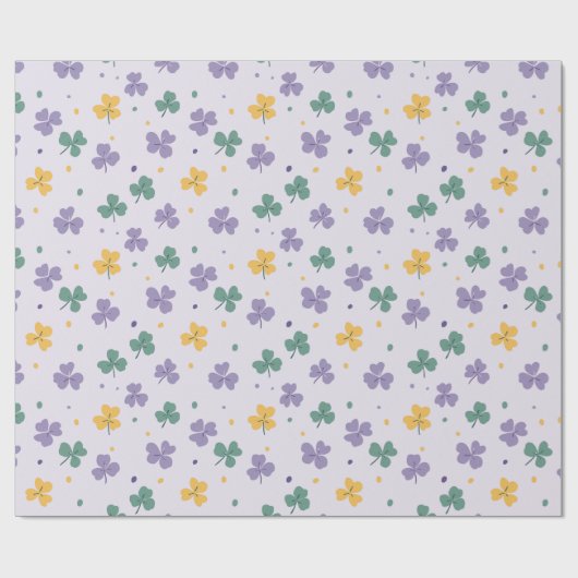 Kleurrijke paarse Klaver bladeren inpakpapier (Vlak)