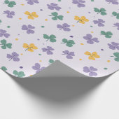Kleurrijke paarse Klaver bladeren inpakpapier (Hoek)