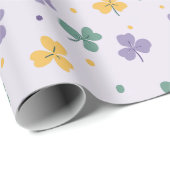 Kleurrijke paarse Klaver bladeren inpakpapier (Rol Hoek)