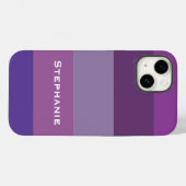 Kleurrijke Paarse Lavendel Abstracte Strepen Naam Case-Mate iPhone Case (Achterkant (horizontaal))