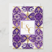 Kleurrijke Paarse Lentemix en Match Bruiloft Kaart (Achterkant)