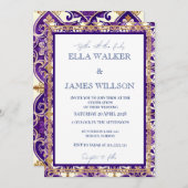 Kleurrijke Paarse Lentemix en Match Bruiloft Kaart (Voorkant / Achterkant)