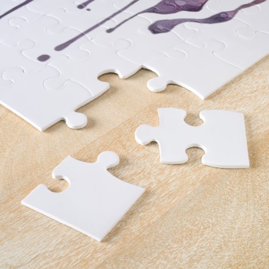 Kleurrijke Paarse magische bloemeneenhoorn Waterve Legpuzzel (Zijkant)