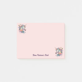 Kleurrijke Paarse magische bloemeneenhoorn Waterve Post-it® Notes