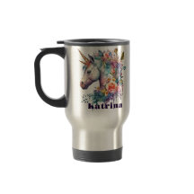 Kleurrijke Paarse magische bloemeneenhoorn Waterve