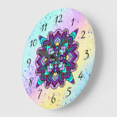  Kleurrijke Paarse Mandala Mystical Grote Klok (Hoek)