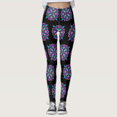  Kleurrijke Paarse Mandala Mystical Leggings (Voorkant)