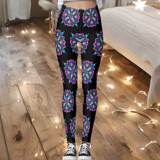  Kleurrijke Paarse Mandala Mystical Leggings