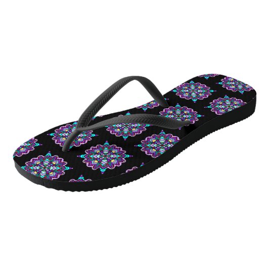  Kleurrijke Paarse Mandala Mystical Teenslippers (Schuin)