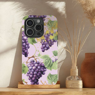 Kleurrijke Paarse, Mauve Grapevine Gold Accent iPhone 15 Case