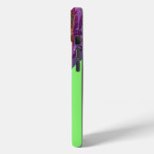 Kleurrijke +paarse Neon Groene Cool Marmer Case-Mate iPhone Case (Achterkant / Links)
