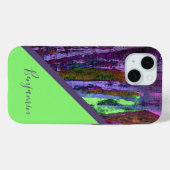 Kleurrijke +paarse Neon Groene Cool Marmer Case-Mate iPhone Case (Achterkant (horizontaal))