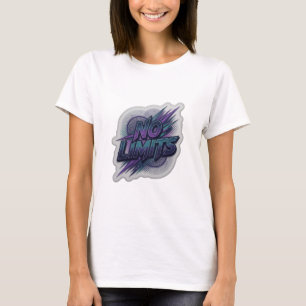 Kleurrijke Paarse ONBEPERKT Tekst Design T-shirt