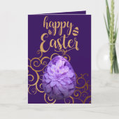 Kleurrijke Paarse paasei Feestdagen Kaart (Voorkant)