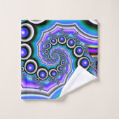 Kleurrijke Paarse Parels Fractal Spiraal Bad Handdoek (Wasdoekje)