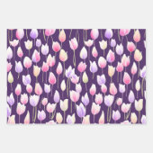 Kleurrijke Paarse rode gele Waterverf tulp Inpakpapier Vel (Voorkant 2)