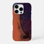 Kleurrijke Paarse Sinaasappel Modern Bloemenpatroo iPhone Hoesje (Achterkant)