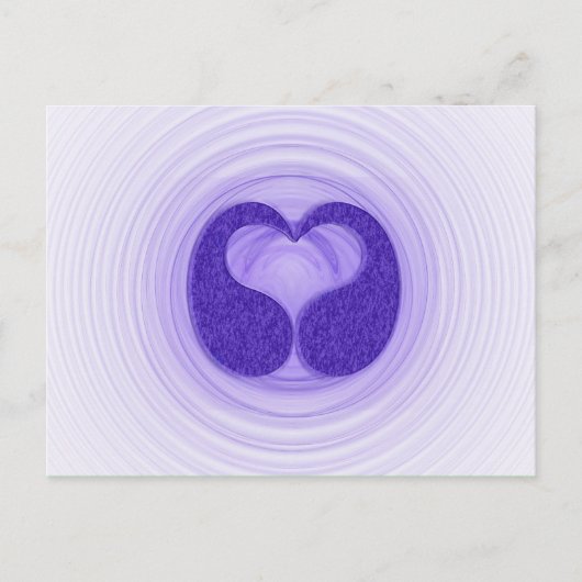 Kleurrijke Paarse Spiraal Hart Kunstwerk Hallo Briefkaart (Voorkant)