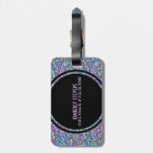 Kleurrijke Paarse tint glitter en schittert Bagagelabel (Achterkant verticaal)