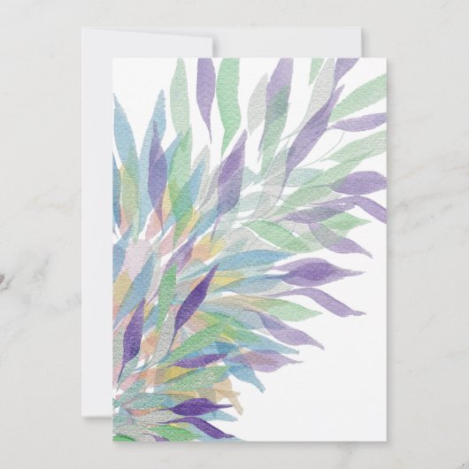 Kleurrijke Paarse Waterverf bloemenbruiloft Kaart (Achterkant)