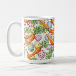 KLEURRIJKE PAAS EIEREN EN ORANJE WORTELS KOFFIEMOK