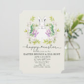 Kleurrijke paasbrunch en eierjacht uitnodiging (Staand voorkant)