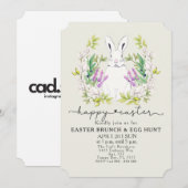 Kleurrijke paasbrunch en eierjacht uitnodiging (Voorkant / Achterkant)