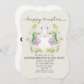 Kleurrijke paasbrunch en eierjacht uitnodiging (Voorkant / Achterkant)
